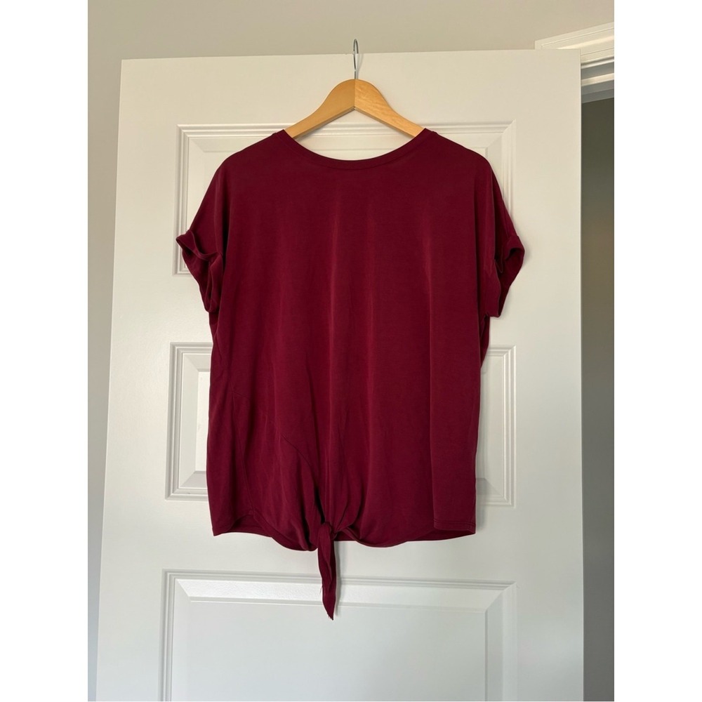 Casual Simply Vera Wang Women's Tie-Front Short Sleeve Top Size Large Norm Core